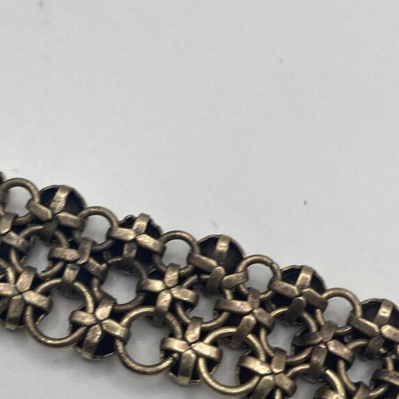 J.Crew Rhinestone Link Necklace 17" Gold tone Crystals collar Bib Cluster - Picture 7 of 9